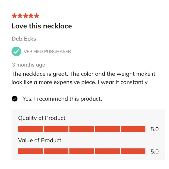 NWT - Ana Luisa Ina Herringbone Chain Necklace 17" 14K Gold Plated + $30 coupon - Picture 7 of 15